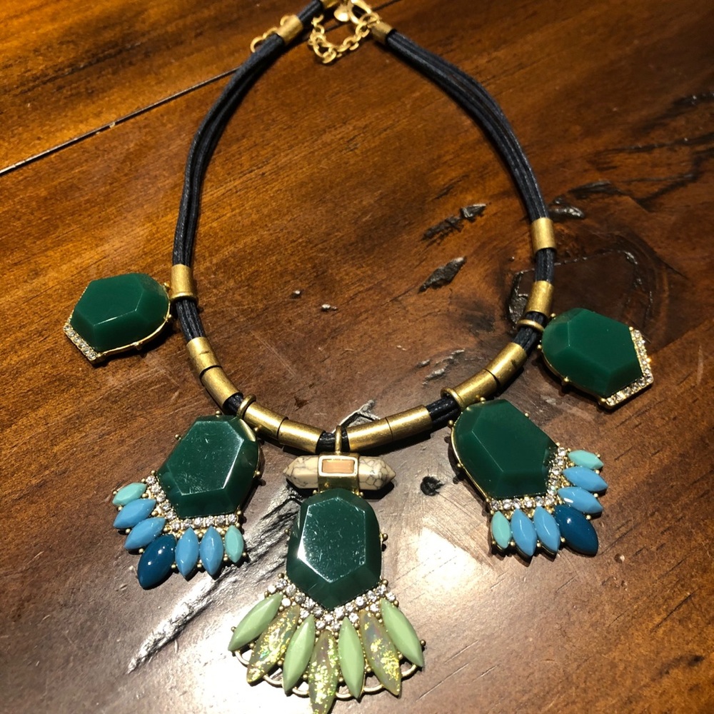 J Crew Greens/Blues Statement Necklace